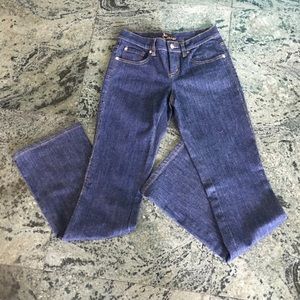 Flare jeans with rhinestone
